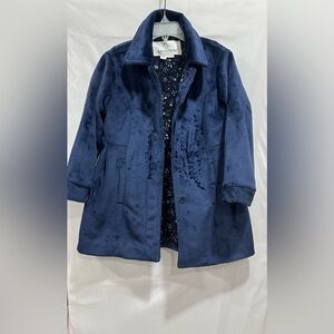 Girls MerriMane‎ Classic Party Coat Plush Navy Blue Size 5Y